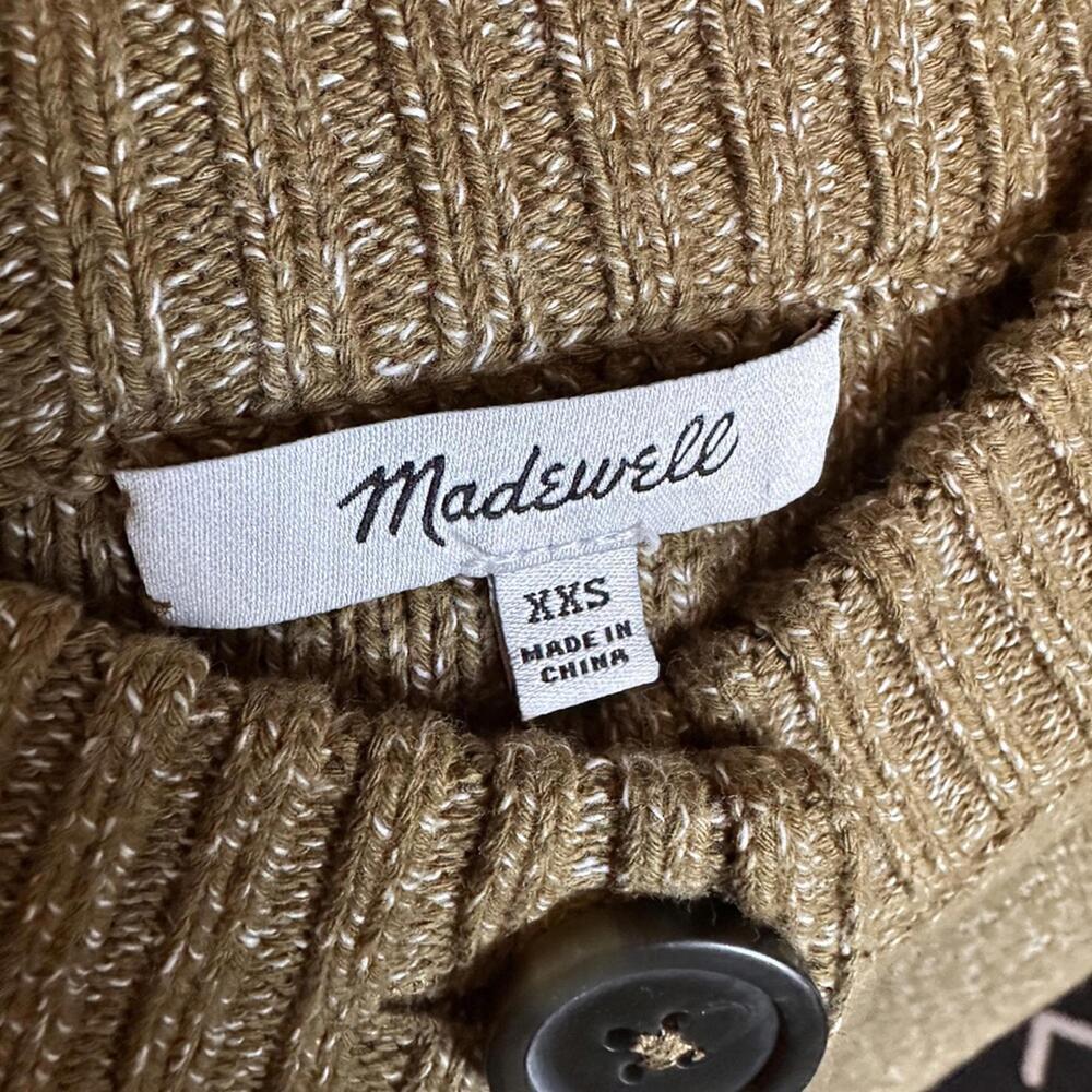 Madewell Broadway Cardigan Sweater XXS Brown Cropped Button Front Knit - Picture 7 of 7